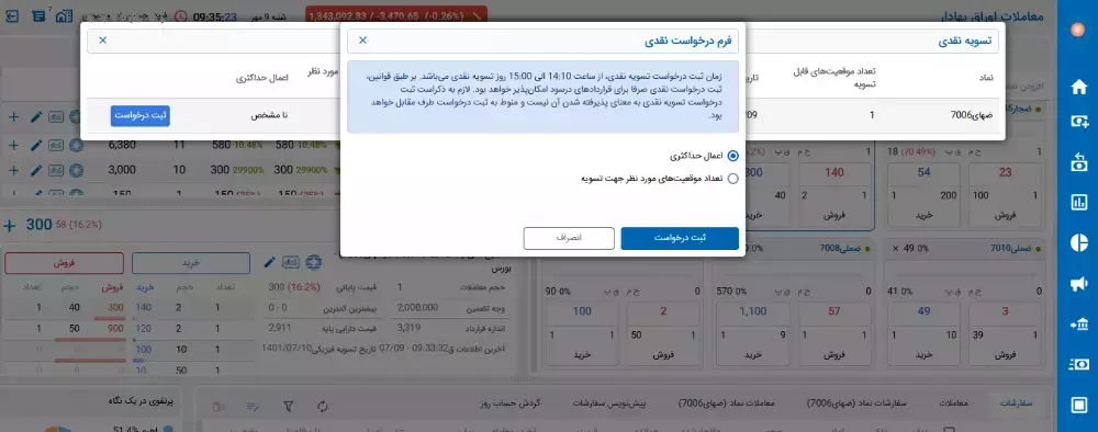 اعمال و تسویه نقدی قراردادهای آپشن