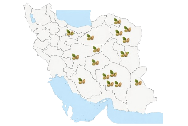 نقشهٔ استانهای اصلی کشت پسته در ایران