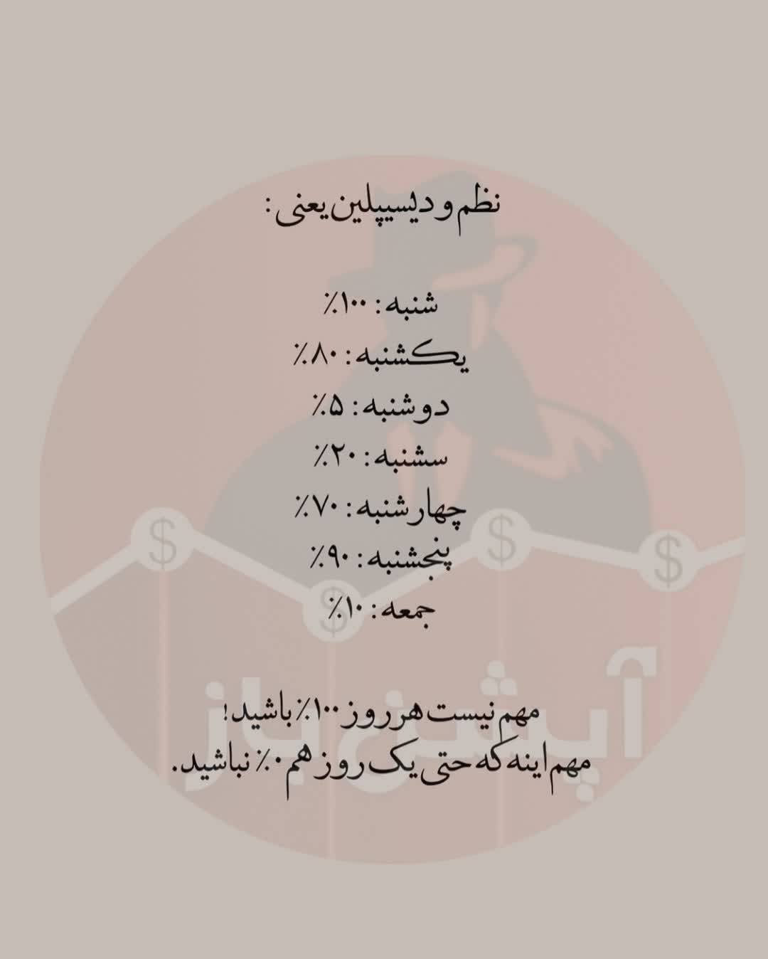 #انگیزشی


🅾️ لازم نیست همیشه صدرصد باشی ؛ فقط هیچوقت صفر نباش !