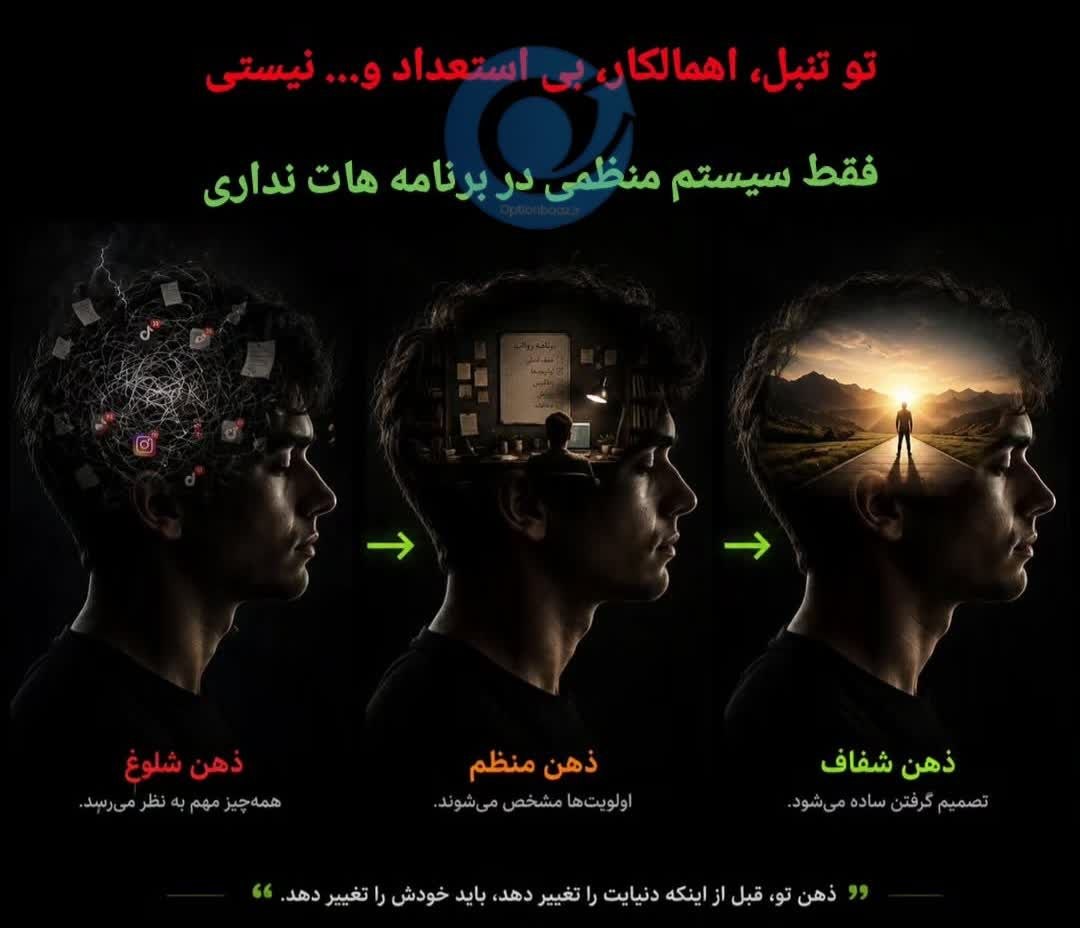 #انگیزشی


🟢 ذهن شلوغ، بهترین فرصت‌ها رو هم از دست میده، اما قرار نیست همیشه ذهنمون شفاف باشه.

نوشتن، راهیه برای خالی کردن ذهن. هر کار نیمه‌تمام، هر ایده‌ی نوشته‌نشده، هر برنامه‌ی مبهم… همه‌شون یه گوشه از ذهنت رو اشغال کردن، بدون اینکه خودت متوجه باشی.

نتیجه‌ش میشه : نه تمرکز کافی، نه پیشرفت واقعی. و کم‌کم شروع می‌کنی به خودت برچسب زدن؛ تنبل، اهمال‌کار، بی‌استعداد… در حالی که مشکل تو نه استعداد کمه، نه انگیزه.

تو فقط به یه سیستم منظم نیاز داری. ذهنت رو خالی کن، افکارت رو مرتب کن، بعد شروع به ساختن.